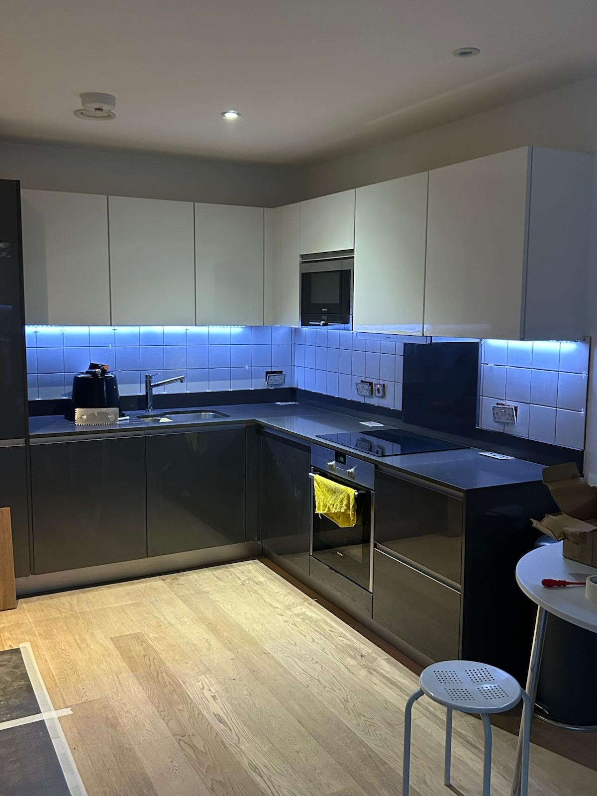 Modern kitchen refurbishment with custom cabinetry by MN Construction in Barnet, North London